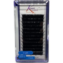 Kaşmir Kirpik V Lash 0.07 MM C Kıvrım 11 Numara Tek Boy Kutu