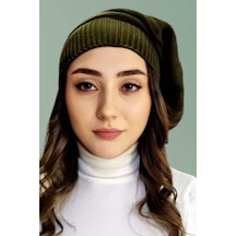 Tezzgelsin Kadın Kışlık Triko Örgü Bere Ve Boyunluk Haki