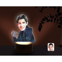 Kişiye Özel Erkek Karikatürlü Dekoratif 3D Biblo Led Işıklı Gece (481496494)