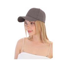 Unisex Ayarlanabilir Spor Koyu Gri Basic Şapka Koyu Gri