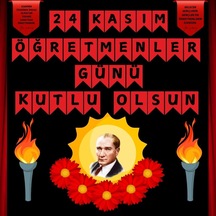 24 Kasım Öğretmenler Günü Pano Süsü Çiçekli Diğer