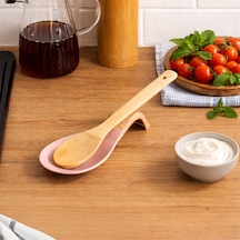 Porsima Pbt-718-2 Bambu Saplı Silikon Kirli Kepçe Kaşıklık Altlığı Kepçe Ve Kaşık Nihalesi Pembe