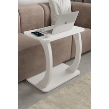 Desk Çalışma Sehpası, Laptop Sehpası, Çift Ayaklı Geniş Yüzey Beyaz