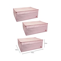 Düzenleyici Kutu Organizer Cırtlı Saklama Hurç Maxi Boy 30cm X 40cm X 50cm 5 Adet Lisinya Pembe