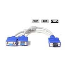 Vga Y Kablo Çoklayıcı Switch Splitter Kablosu Çoklu Monitör Tv