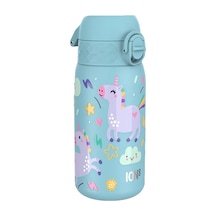 Ion8 - Paslanmaz Çelik Çocuk Suluk - Mavi Unicorn - 400 Ml - Sızdırmaz