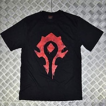Unisex Siyah Warcraft Baskılı T-shirt SIYAH