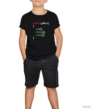 Eat Sleep Code Yazılımcı Siyah Çocuk Tişört