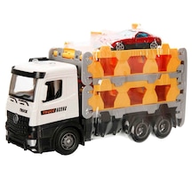 Maxx Wheels Sürtmeli Taşıyıcı Kamyon Fırlatıcılı Araçlı Açılıp Kapanabilen Taşıyıcı Tır Beyaz