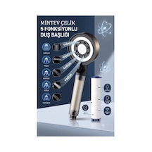 5 Fonksiyonlu Filtreli Çelik Model Turbo Jet Duş Başlığı Çok renkli