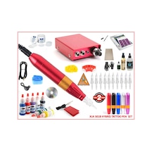 Xl-301B Hybrıd Kırmızı Kalem Tipi Tattoo Dövme Makinası Seti - Sw