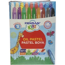 Pensan Kidz Karton Kutulu Pastel Boya 18 Renk Set Çok Renkli
