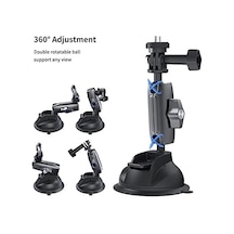 Telesın Alüminyum Alaşımlı Araç Vantuz Montajı, Hero 13 12 11 10 9 8 Djı Osmo Action 5 Pro 4 3 Insta 360 X5 X4 Apple iPhone Uyumlu Mobil Telefon Kameraları İçin, Telefon Tutacılı Araç Ön Cam Montajı