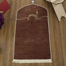 El Kuba Lüks Astarlı Biyeli Seccade Kahverengi 66x125cm 565 Gr