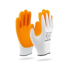 Sarı Beyaz Nitril Kaplı Örme İş Eldiveni 12 Çift 1 Paket
