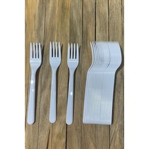 Beysüs Plastik Çatal Parti Çatal Beyaz