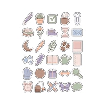 Pastel Estetik Obje Sticker Seti 150 Adet - 5'li Mega Paket - Laptop Defter Ajanda Etiketi Çok Renkli