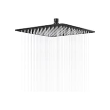Fause Tepe Duş Başlığı Kare Slim 304 Metal 40 X 40 Cm Siyah