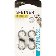 Nite Ize S-Biner Microlock Çelik Karabina 2Li Paket Gri