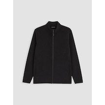 Lcwaıkıkı Classic Siyah Dik Yaka Polar Erkek Fermuarlı Sweatshirt