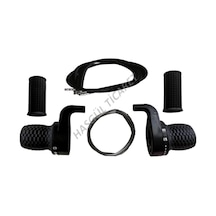 HSGL BİSİKLET SİYAH VİTES KOLU SET NOKTALI 3X7 Mavi - Beyaz