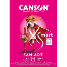 Canson Xsmart Fanart, Çizim Kağıdı, Beyaz, Düz, 250 G/m², Uzun Sayfa, A4-21 X 29,7 Cm, Beyaz, 20 Yaprak, Renkli