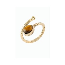Oval - 552 - Doğaltaşlı Otantik - Nazblsmm - Yüzük Kaplangözü Bronz