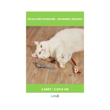 Peluş Fare Kedi Oyuncağı 3 Adet Dayanıklı Kumaş