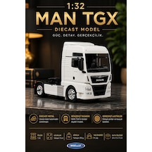 1:32 Man Tgx Beyaz Diecast Metal Çekici Tır Model Araç