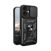 Apple, Uyumlu iPhone 17 Pars Lens Yüzüklü Silikon - Siyah