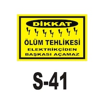 Pvc Dekota Uyarı - Ikaz Levhası Dikkat Ölüm Tehlikesi (125265080)