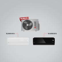 Arçelik 1+2 Multi Sistem 30100 MD Pro Dış Ünite 12.000 BTU Beyaz İç Ünite + 18.000 BTU Siyah İç Ünite Duvar Tipi Klima