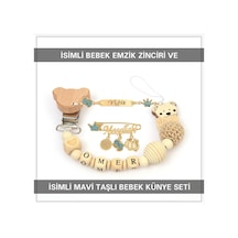 Sahi Aksesuar İsimli Bebek Emzik Zinciri Ve İsimli Bebek Künye Seti Bezyı758 Gülkurusu