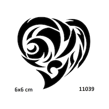 Airbrush Tattoo Tribal Kalp Yapışkanlı Stencil Süsleme Ve Boyama Kalıbı