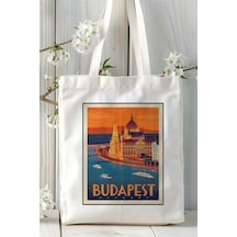 Art Hediye Budapest Baskılı Bez Çanta Omuz Çantası Kişiye Özel Desen 5 Çok Renkli