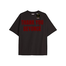 Flood Of Style Siyah Oversize T-shirt Thank You Özel Tasarım