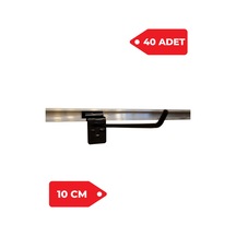 10 Cm 40 Adet Siyah Renk Kanallı Pano Kancası Raf Askısı Siyah
