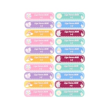 20 Adet Parlak Kuşe Okul Etiketi - İsim Yazılı, Hazır Kesimli A4 Sticker Diğer