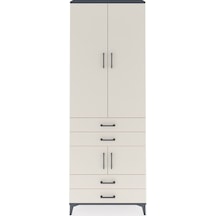 Arges Dolap 5 Raflı 4 Çekmeceli 4 Kapaklı 88x30x243 Antrasit-... Antrasit