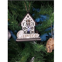 Lavanta Tasarım Işıklı Ağaca Asılabilen Maket Ev 5 Beyaz