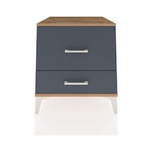 Kronos Komodin 2 Çekmeceli 60x59x64 Çam-antrasit Atlas Çam