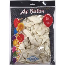 12" As Metalik Balon Beyaz