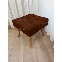 Kapitoneli Makyaj Pufu Ayak Ucu Puf Gold Ayak 45 45 Kahve