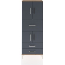 Hyperion Dolap 3 Raflı 3 Çekmeceli 4 Kapaklı 60x44x163 Çam-an... Çam