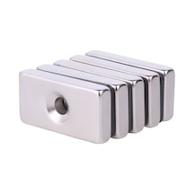 Mıknatıs, 20X10X4X5 Köşeli Havşa Delikli Güçlü Neodyum Mıknatıs 1 Adet