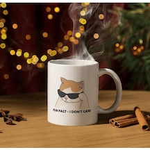 Umurumda Değil Kedi Baskılı Kupa Bardak Komik Yazılı Hediyelik Çay Kahve Kupası Beyaz - Çok Renkli