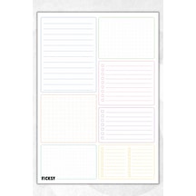 Zamansız Çok Amaçlı Günlük Haftalık Aylık Planlayıcı - A4 Ebat Yapılacaklar - 30 Yaprak - Planner - 4041 Çok Renkli