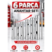 Cms 6 Parça Anahtar Seti Farklı Boyutlarda Pratik Somun & Cıvata Anahtarları
