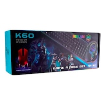 Karler K60 Kablolu RGB Oyuncu Klavye + Mouse + Kulaklık + Mouse Pad