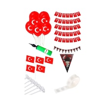 23 Nisan Süsleri Türk Bayrağı Balon Bayrak Flama Çubuklu Bayrak Paketi Ve Ev Kreş Okul Süsleme Seti